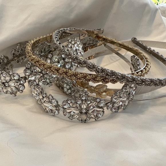 6 Metal Rhinestone Embellished Hairbands Headbands Hair Accessories Wedding - Picture 1 of 10